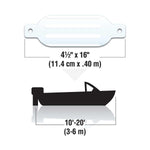 Seachoice 79001 Twin Eye Ribbed Fender, White, 4.5 x 16"