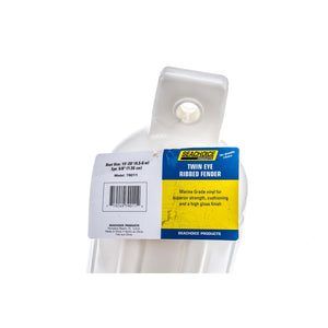 Twin Eye Ribbed Fender, White, 5.5in x 20in