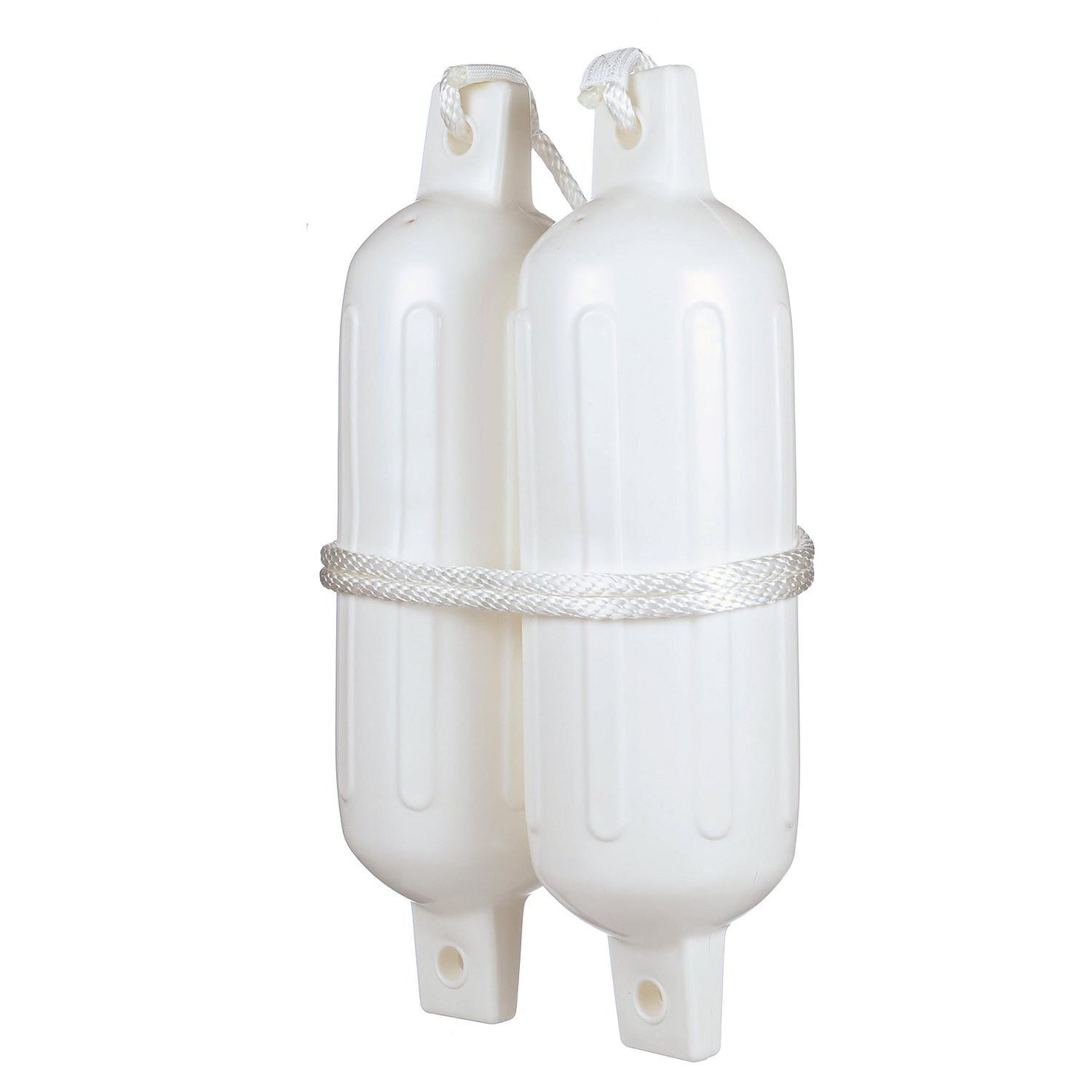 Twin Eye Ribbed Fender Kit, Includes (2) 5.5in x 20in White Fenders & (2) Lines