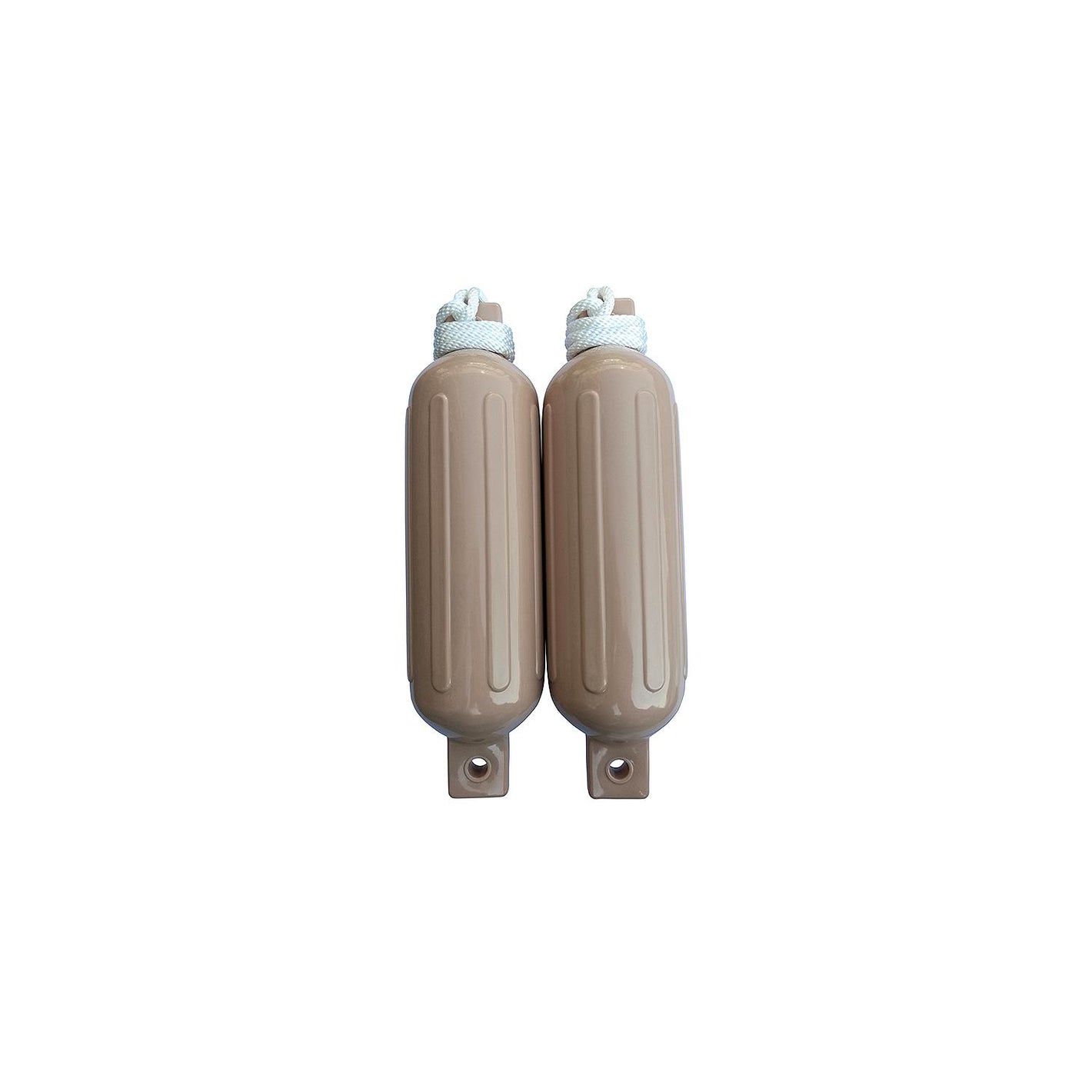 Twin Eye Ribbed Fender Kit, Includes (2) 5.5in x 20in Tan Fenders & (2) Lines