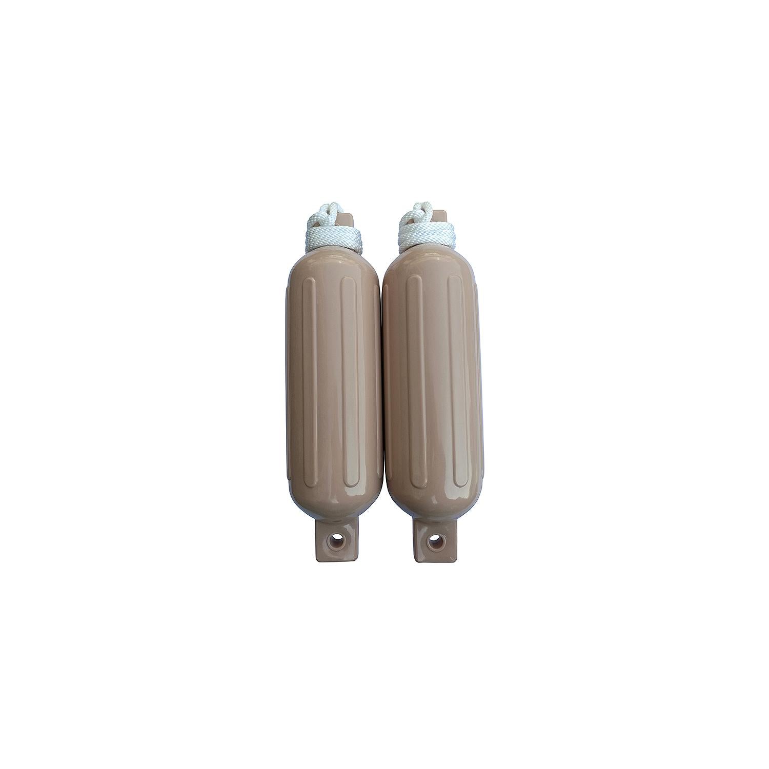 Twin Eye Ribbed Fender Kit, Includes (2) 6.5in x 23in Tan Fenders & (2) Lines