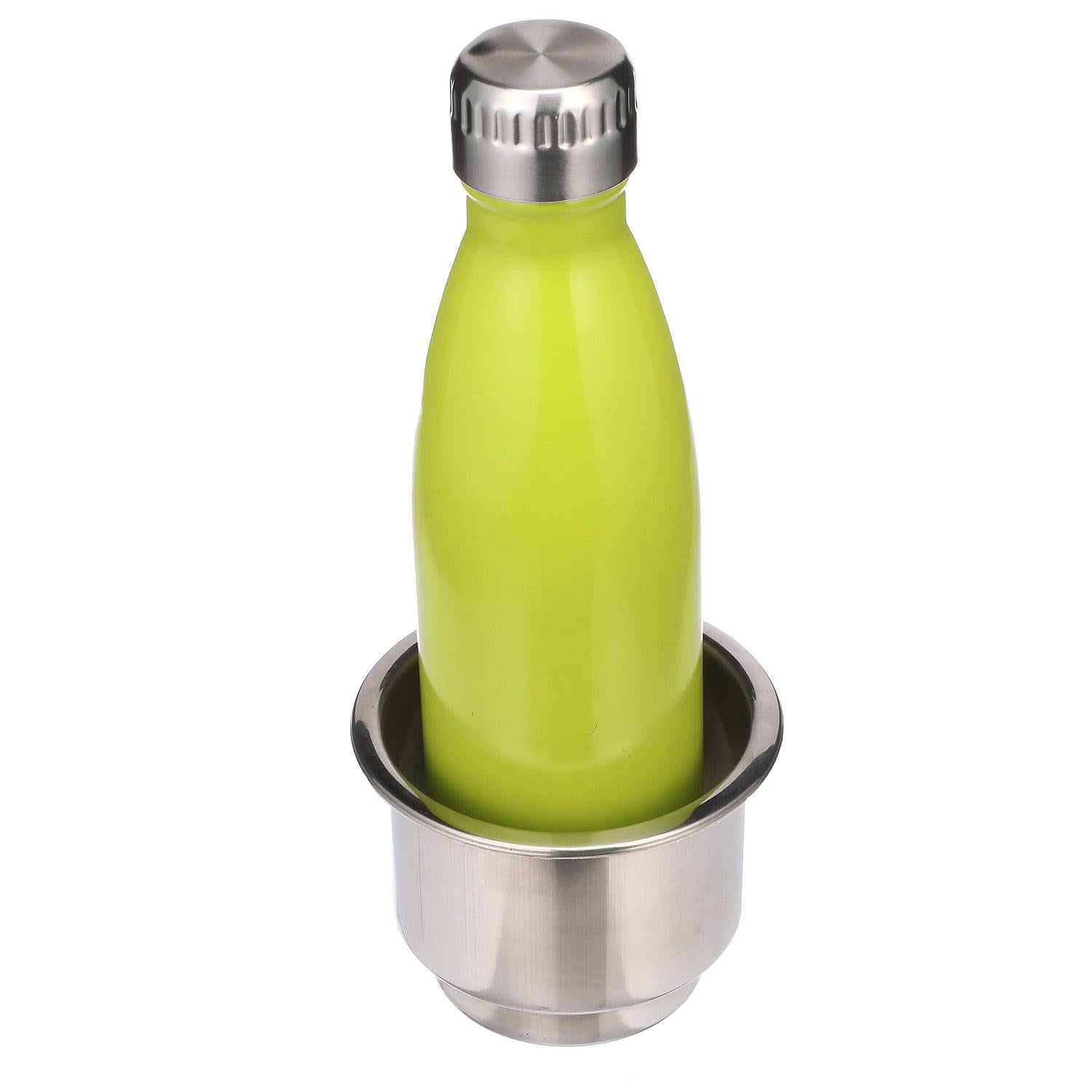 Stainless Steel Recessed Drink Holder w/ Blue LED Light, 4-1/4in