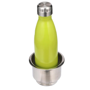 Stainless Steel Recessed Drink Holder w/ Blue LED Light, 4-1/4in