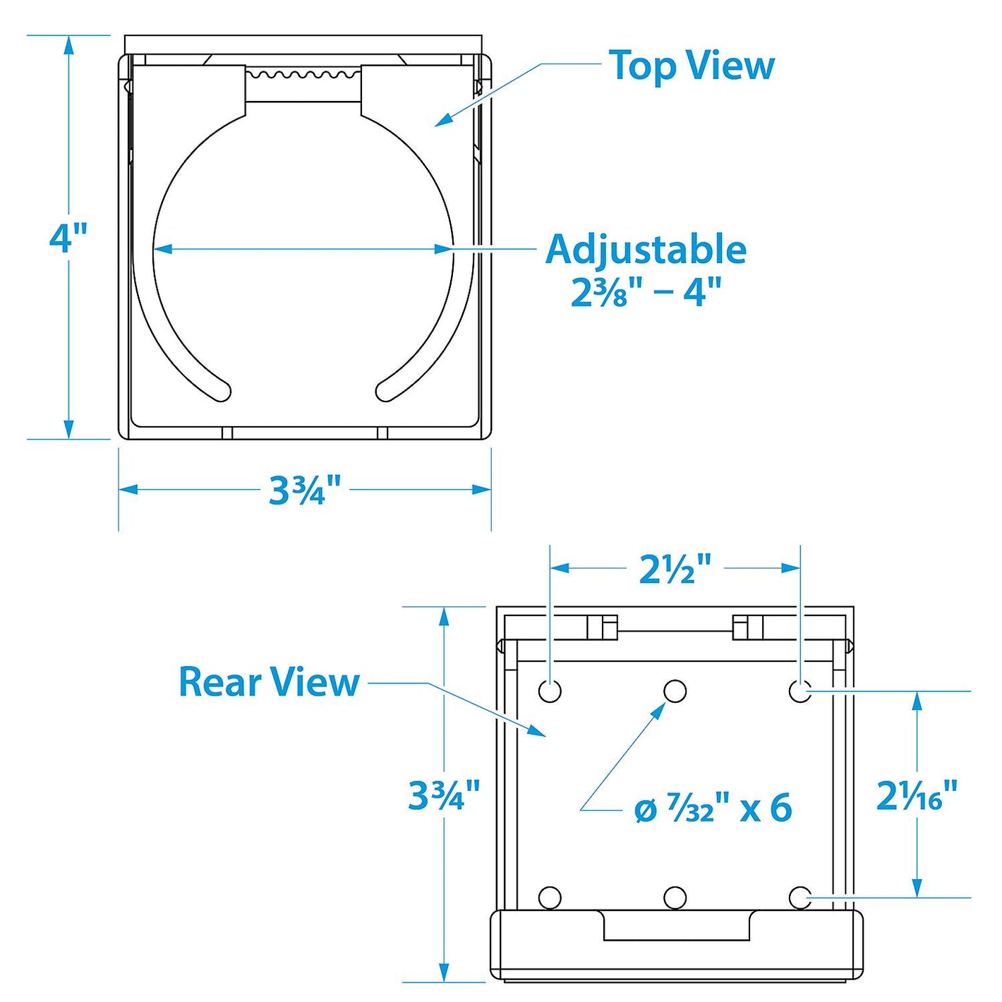 Seachoice 79411 Chrome Plated Folding and Adjustable Drink Holder