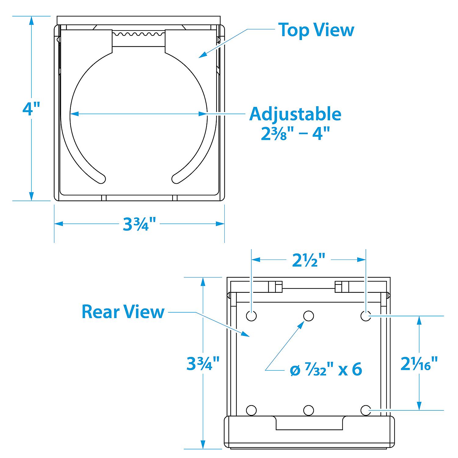 Chrome Plated Folding & Adjustable Drink Holder