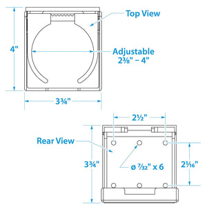 Chrome Plated Folding & Adjustable Drink Holder