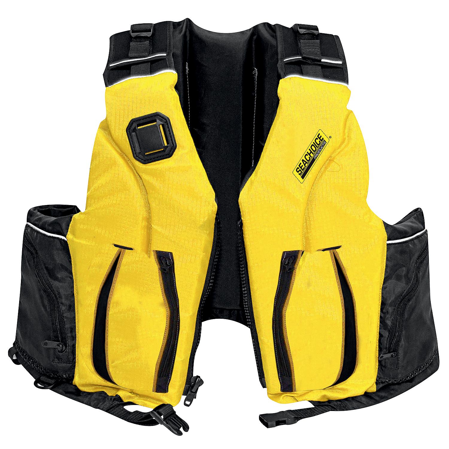 Seachoice 85974 Adult Dual Size Canoe/Kayak PFD, Yellow/Black, L/XL