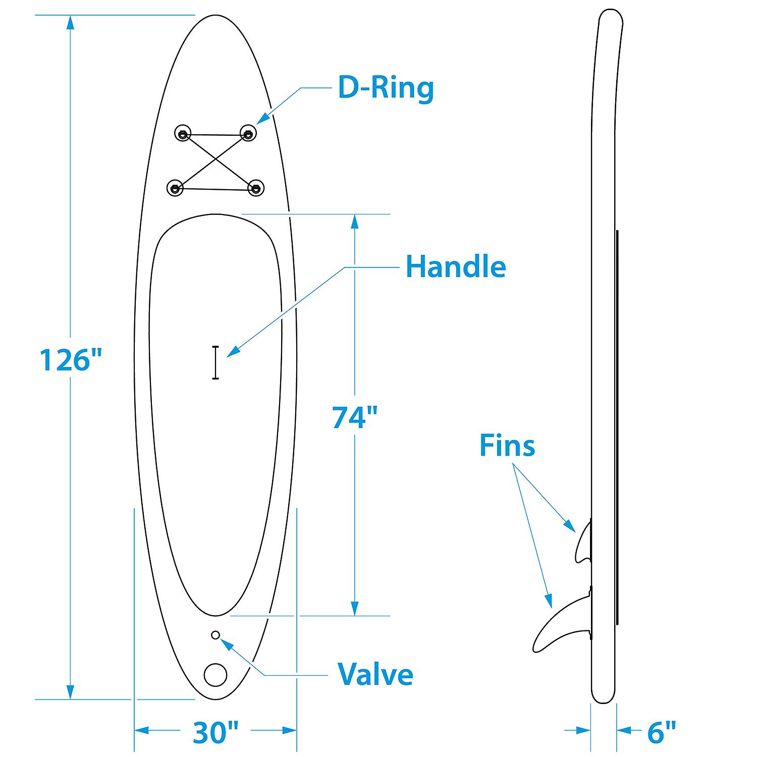 Seachoice 86941 10'6" Inflatable Stand-Up Paddle Board Kit
Aqua Blue