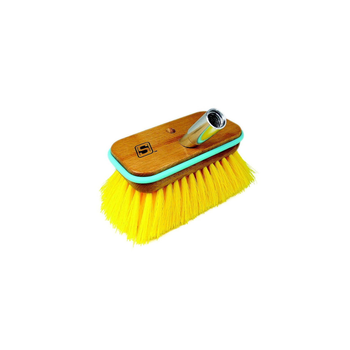 Deck Brush w/ Bumper & Threaded Adapter, Size: 6in, Medium