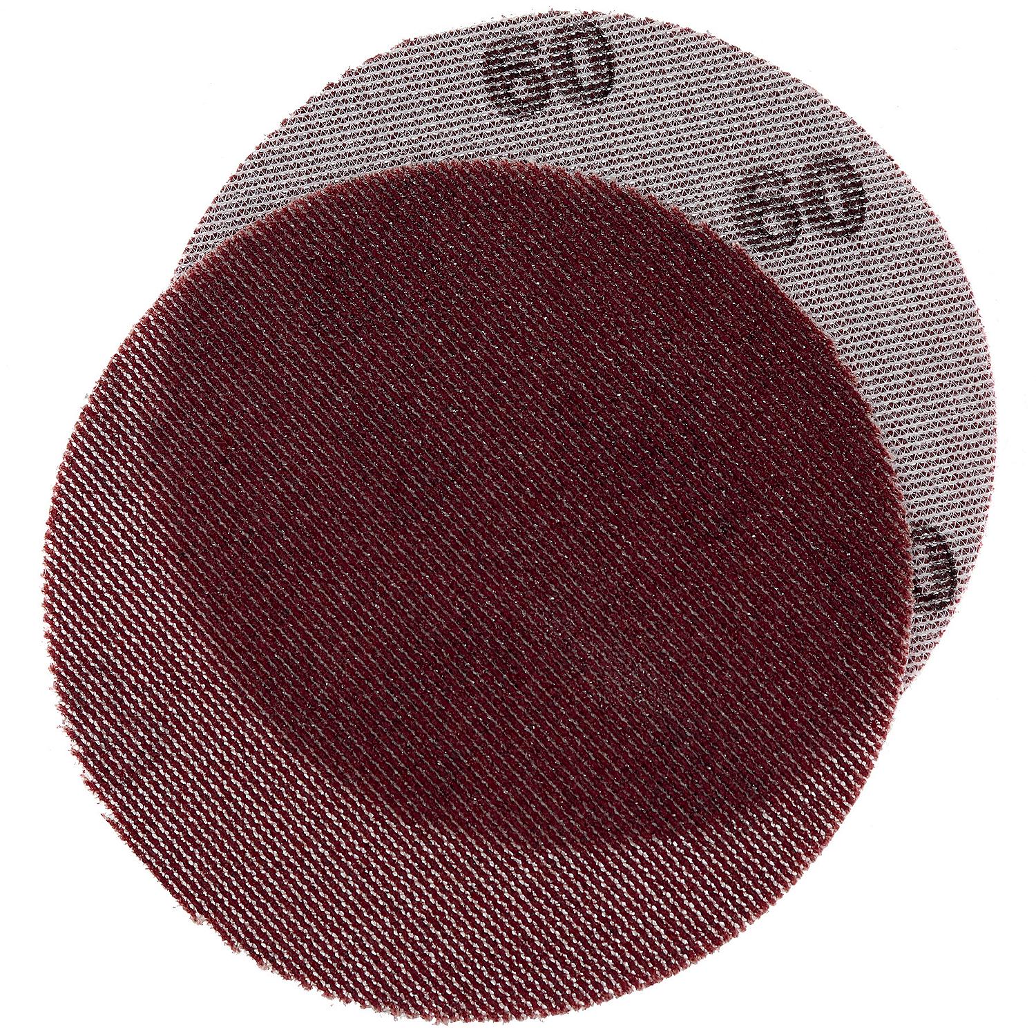 Seachoice 91917 Dust Free Aluminum Oxide Mesh Hook & Loop Discs - Closed Coat, Grade 60, Brown, 25/pk