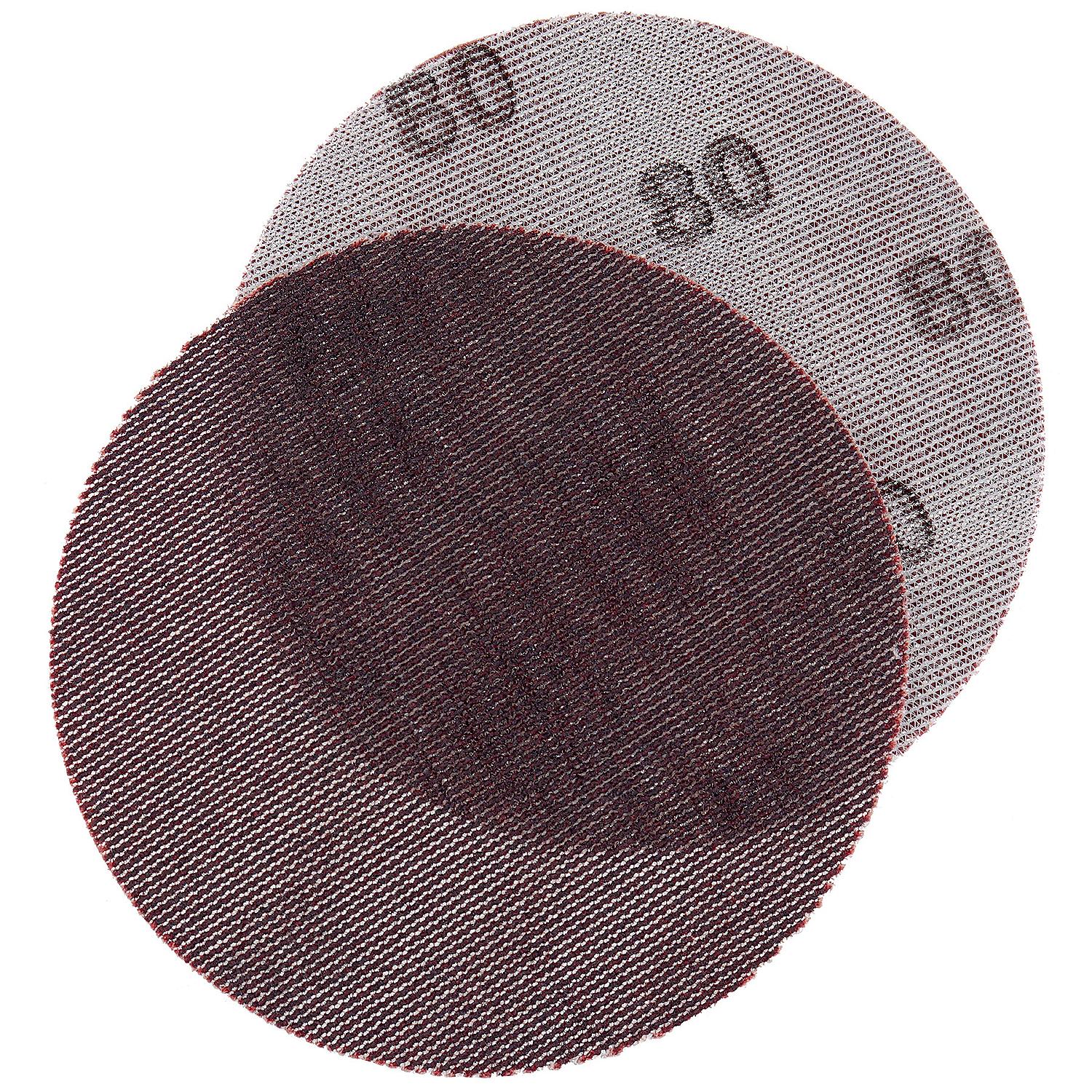 Seachoice 91918 Dust Free Aluminum Oxide Mesh Hook & Loop Discs - Closed Coat, Grade 80, Brown, 25/pk