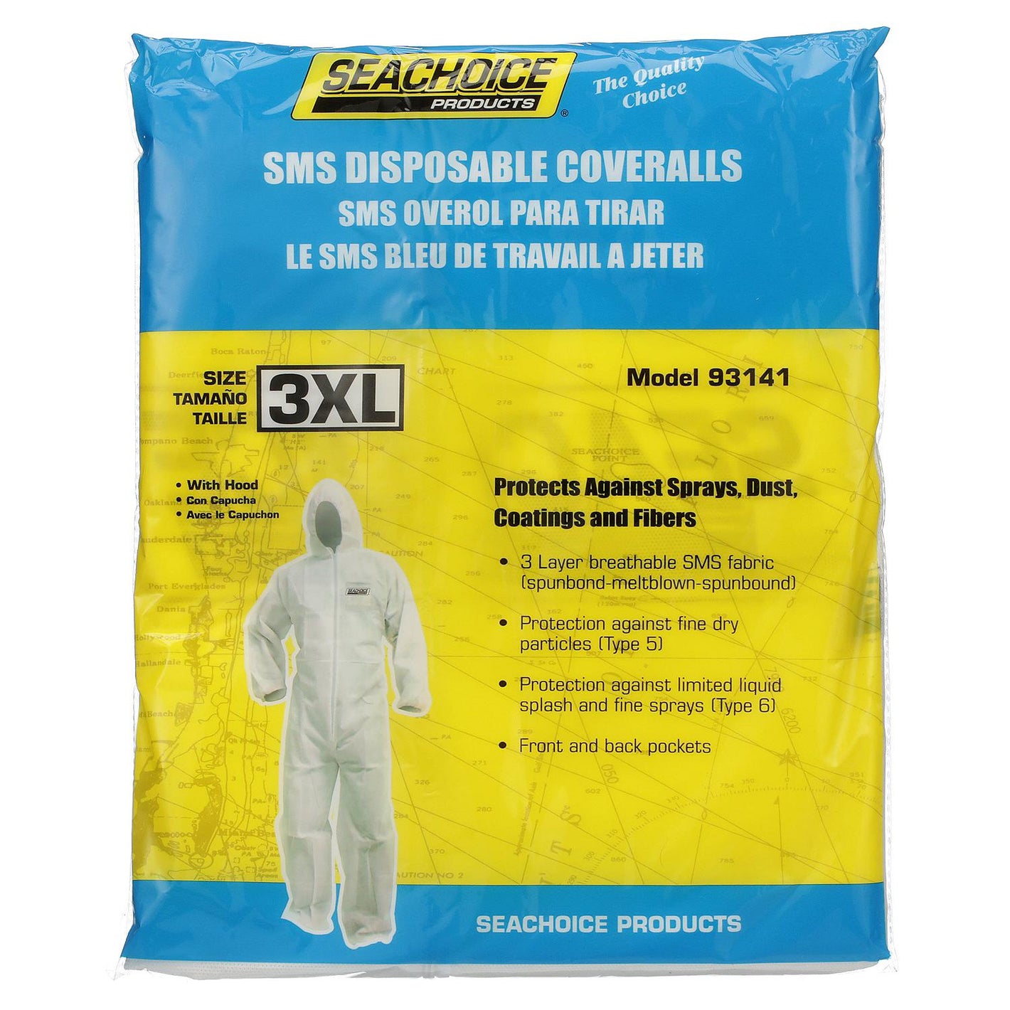 Seachoice SMS Breathable Disposable Paint Suit With Hood