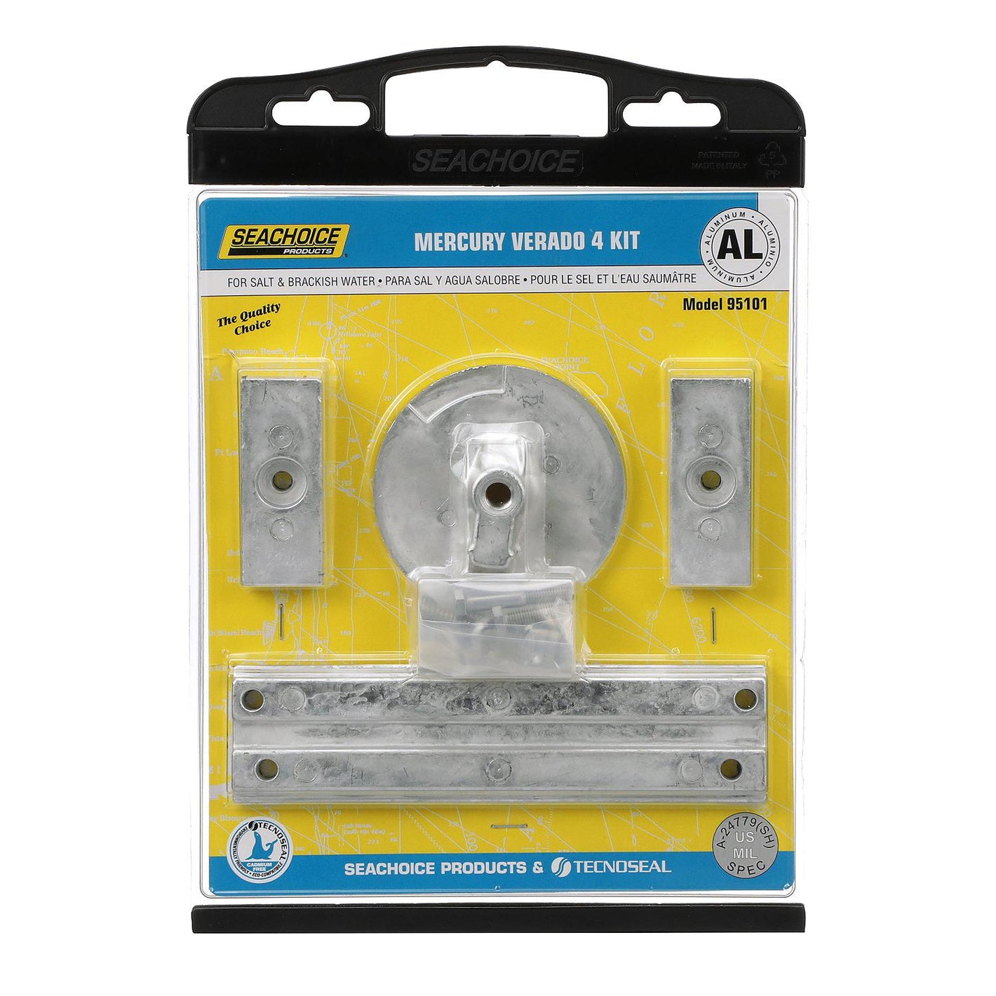 Seachoice 95101 Aluminum Anode Kit For 4 Cylinder Mercury Verado