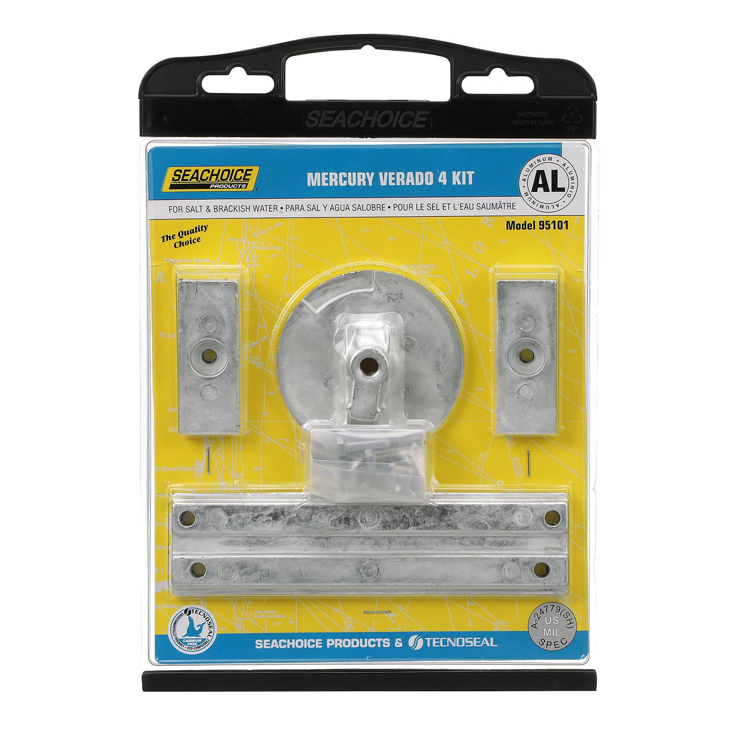 Seachoice 95101 Aluminum Anode Kit For 4 Cylinder Mercury Verado
