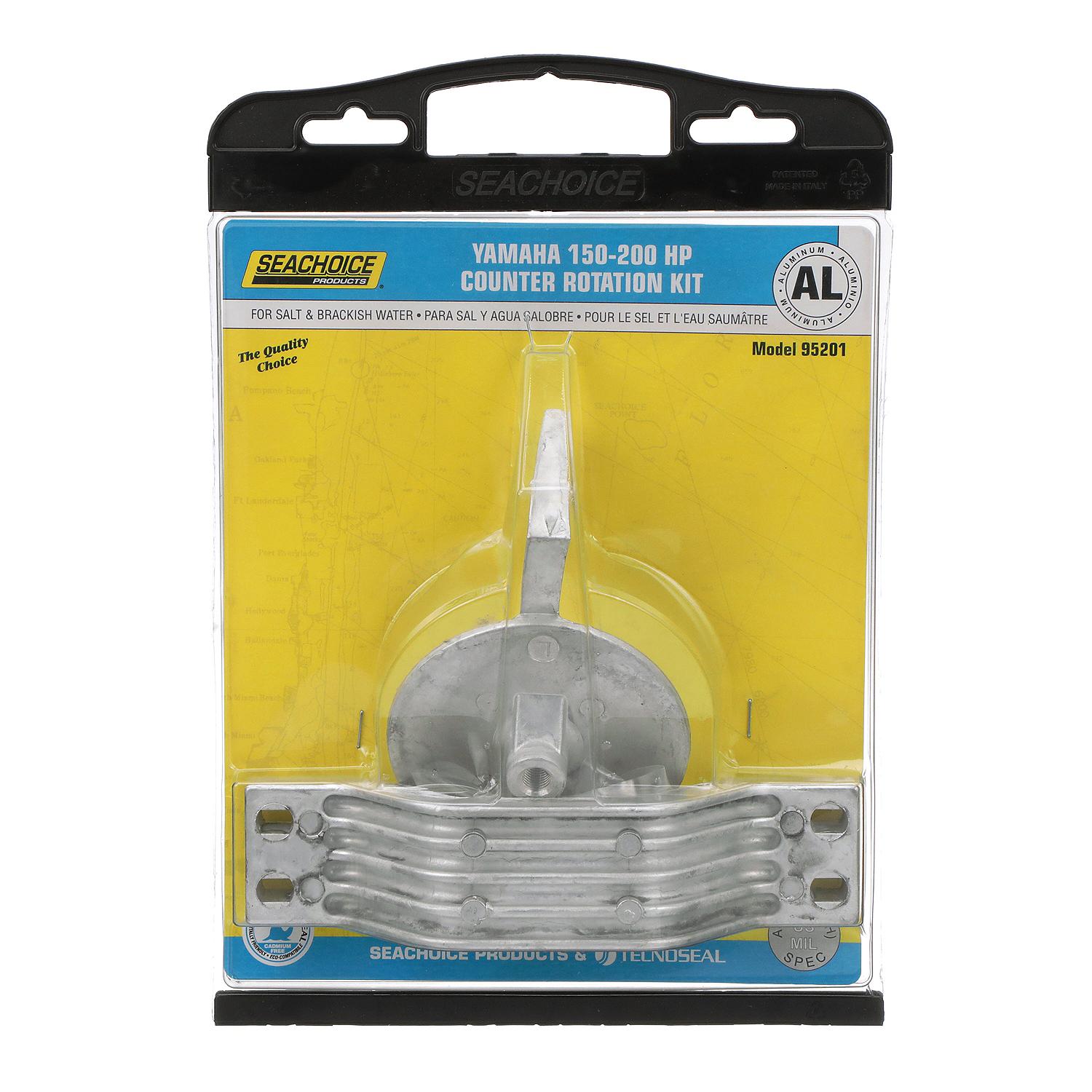 Seachoice 95201 Aluminum Anode Kit For Yamaha 150-200 HP  Counter Rotation