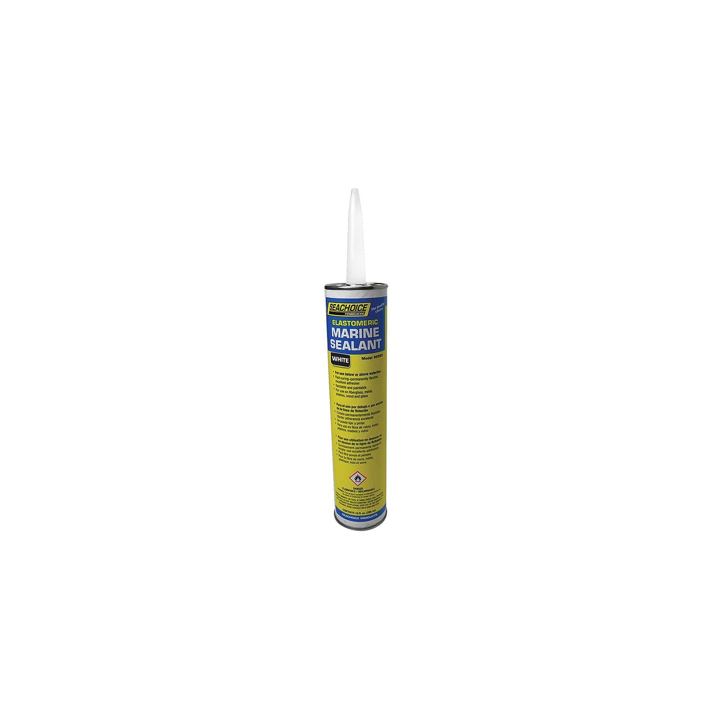 Seachoice 96901 Elastomeric White Marine Sealant, 10 oz.