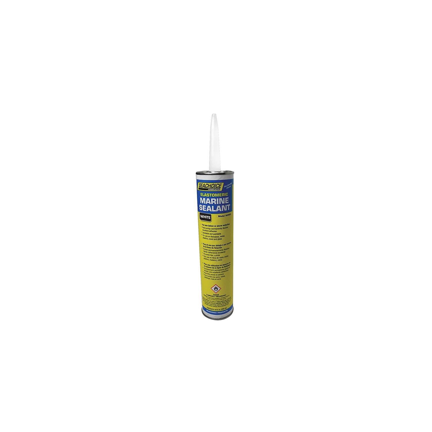 Seachoice 96901 Elastomeric White Marine Sealant, 10 oz.