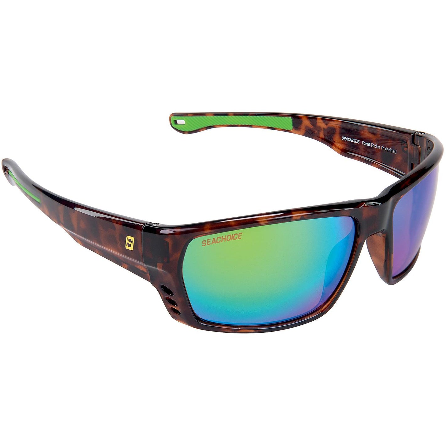 Seachoice 98801 "Reef Rider" Polarized Sunglasses, Frame: Tortoise , Lens: Green Mirror