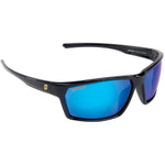 Seachoice 98810 "Sentry" Polarized Sunglasses, Frame: Shiny Black, Lens: Blue Mirror