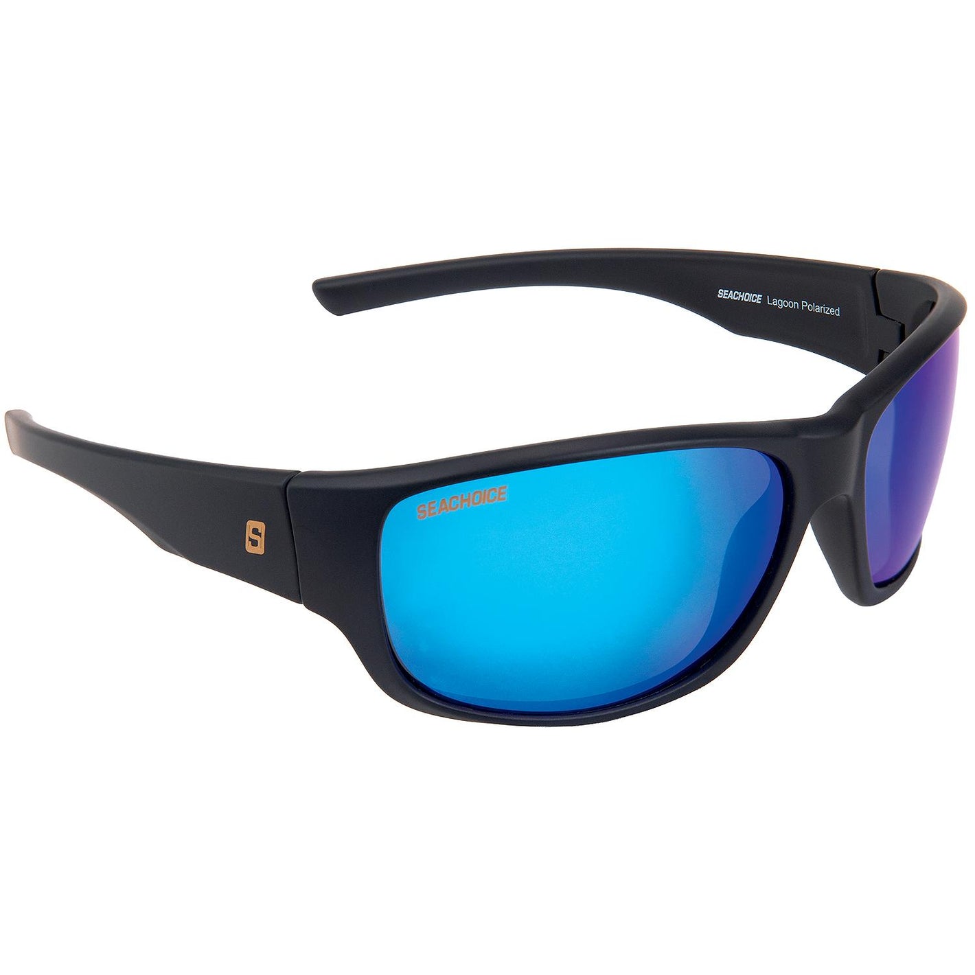 Seachoice 98825 "Lagoon" Polarized Sunglasses, Frame: Matte Black, Lens: Green Mirror