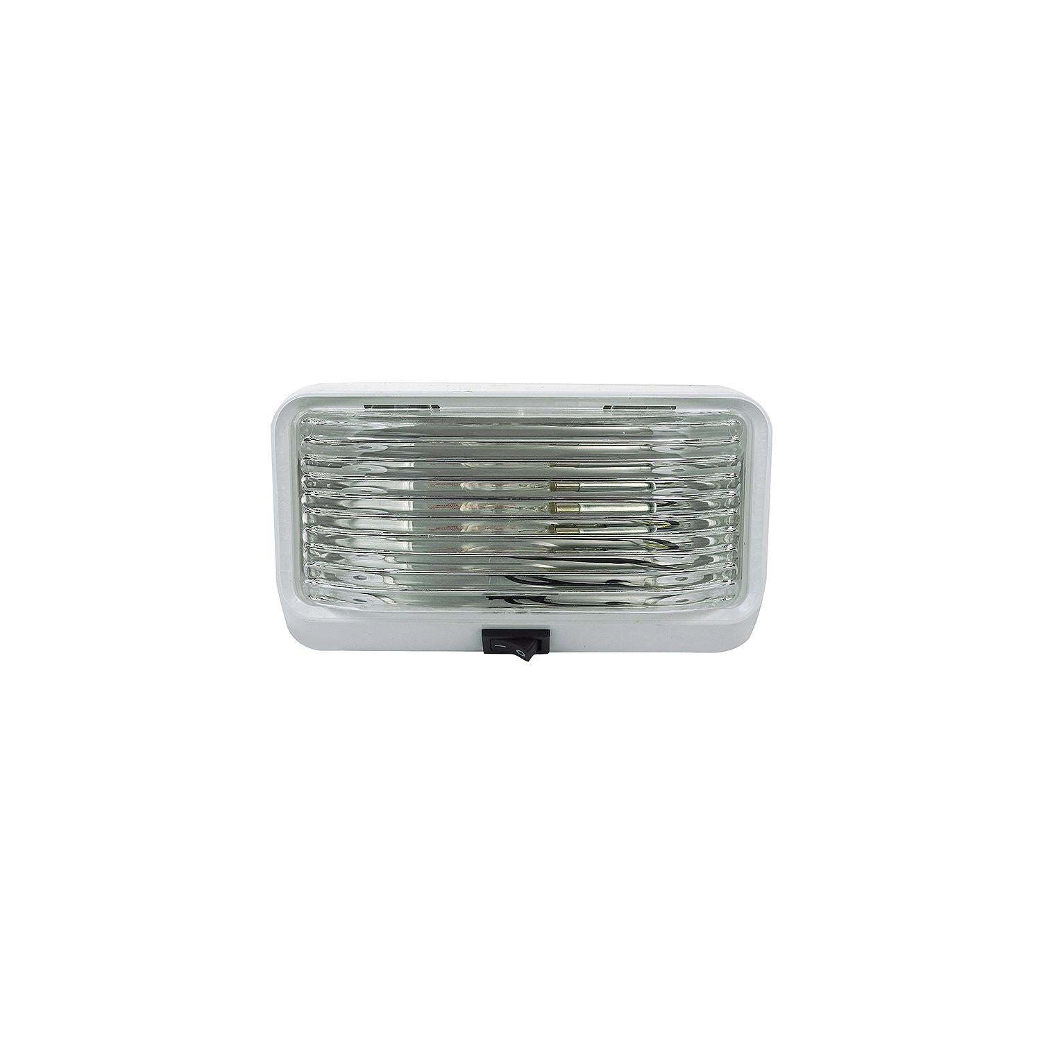 FulTyme RV Rectangular Porch/Utility Light w/Switch, Clear