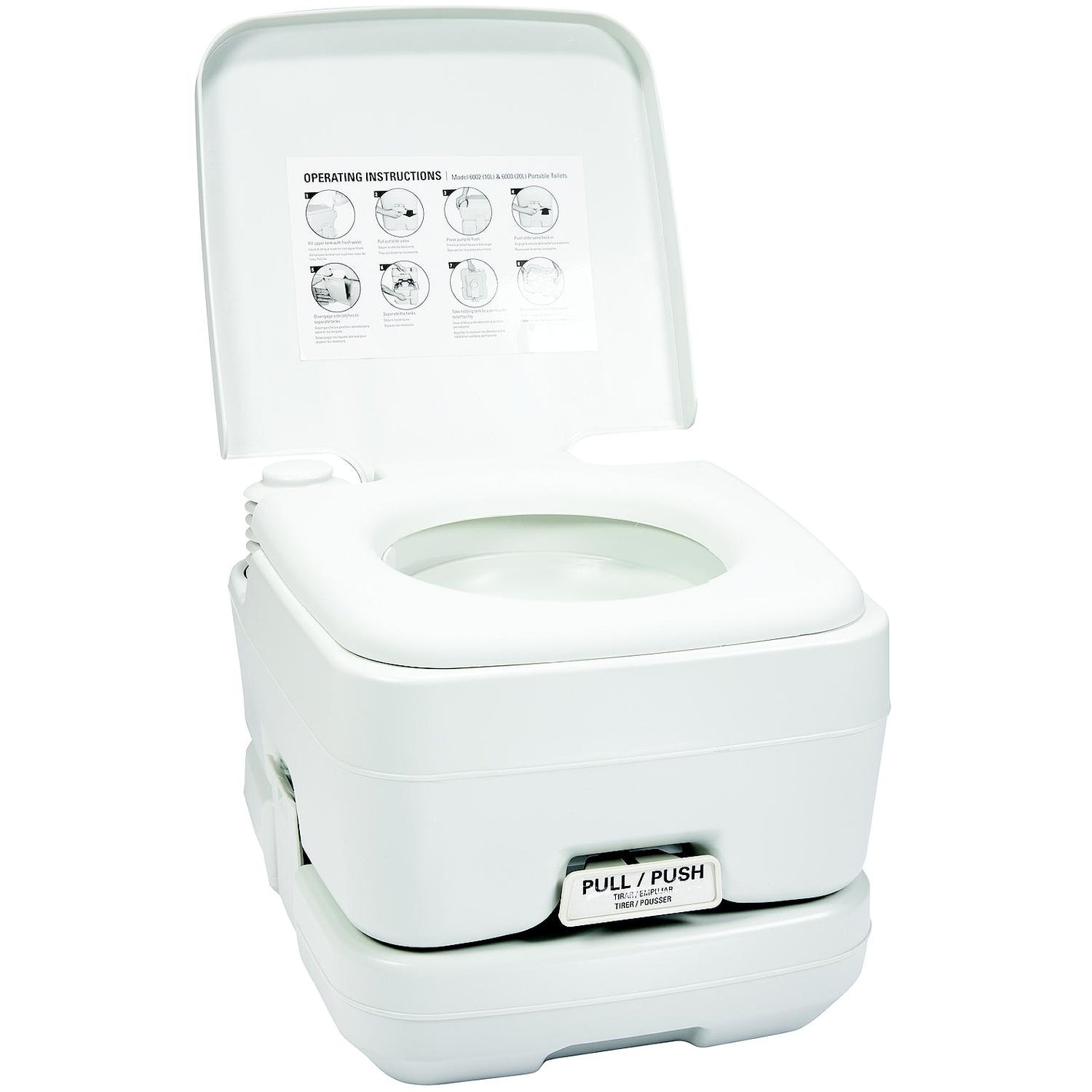 FulTyme RV 6002 Portable Toilet, White, 2.6-Gal. (10 l)