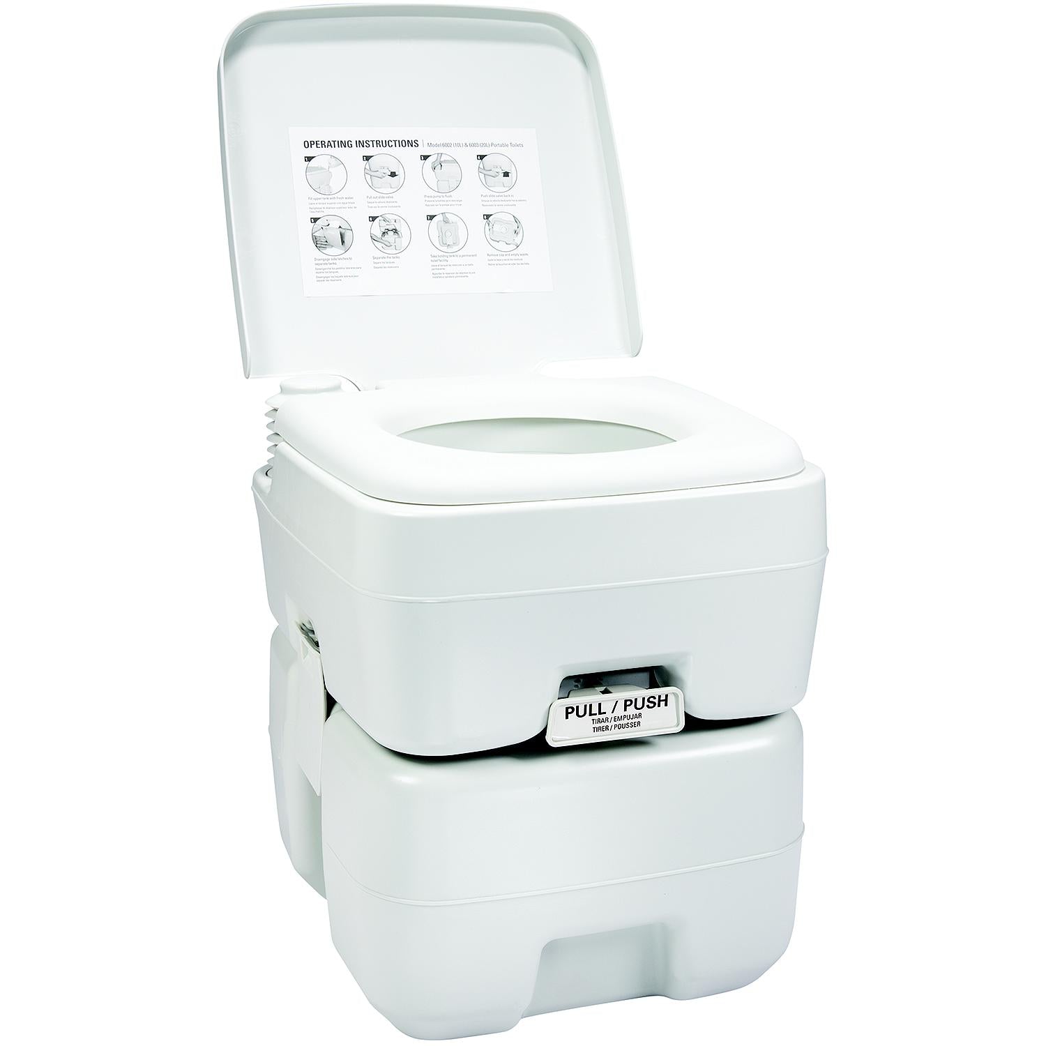 FulTyme RV 6003 Portable Toilet, White, 5.3-Gal. (20 l)